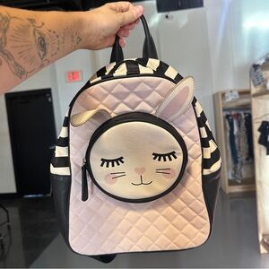 Betsey Johnson Pink and Black Quilted Backpack